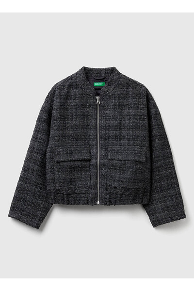 Benetton Koyu Gri Kız Çocuk Ceket 2SHECN06K