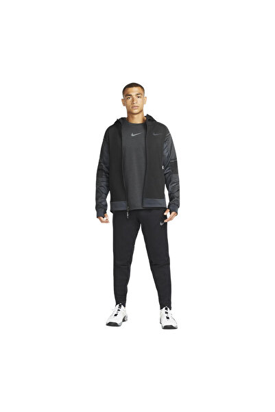 Nike Ανδρικό αθλητικό μπουφάν Therma Fit M Nk Tf Fz Pinnacle-adv Ανδρικό μαύρο αθλητικό μπουφάν με κουκούλα Dd2130
