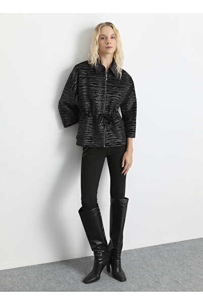 Selen Standart Siyah Kadın Ceket 25KSL1542