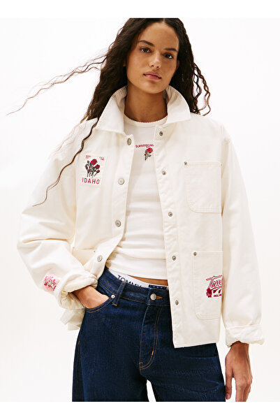 Tommy Jeans Standart Beyaz Kadın Ceket DW0DW21664YBH