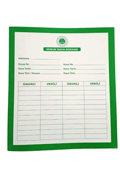 Turuncu Beyaz Mahkeme Hukuk Dava Dosyası Yeşil 25 li Paket