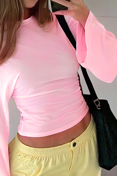 Tarz Cool Women's Long Sleeve Waist Fitted Blouse