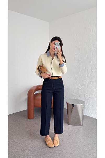 HAZELANNA جينز رينز واش سكاتر داكن اللون