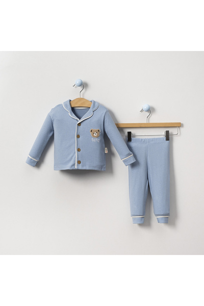 Baby Maa Ayıcık Desenli 2'li Erkek Bebek Pijama Takımı (6-24 Ay)