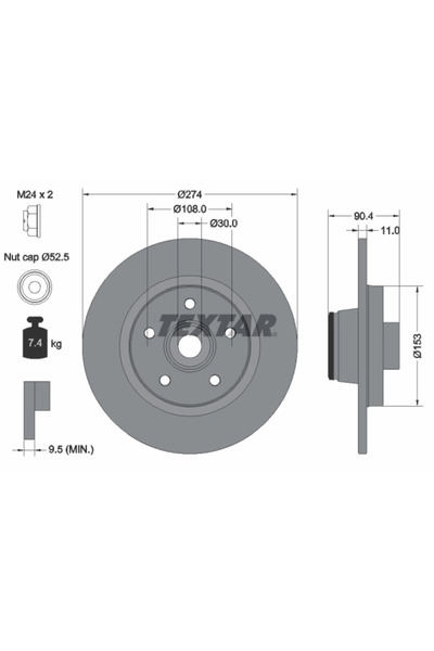 Krieger Спирачен диск Mercedes-Benz Citan Van/Spacious Sedan/Citan