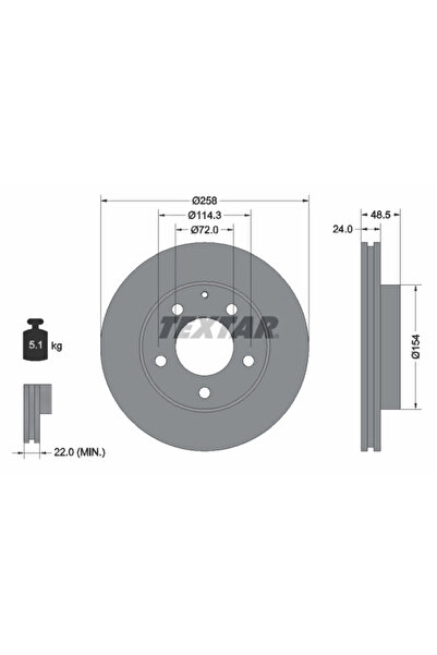 TEXTAR Disc Frana Eunos 500 Limuzina Ford Asia & Oceania Telstar Limuzina