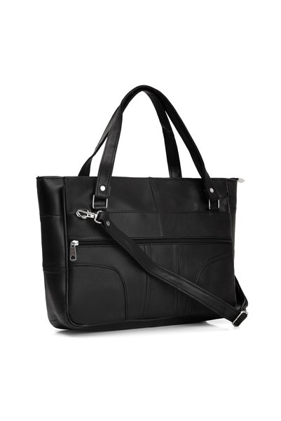 fubileather Large Shoulder Bag 100% Genuine Leather Large Volume Zippered, Handle, Shoulder Bag