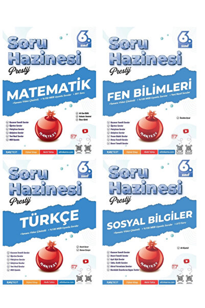 Nartest Yayınları Nartest 6.Sınıf Prestij Matematik, Fen Bilimleri, Türkçe, S...