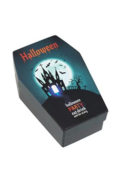 Jumbo Cardboard Coffin Box with Haunted Castle Design - Halloween 15 x 10 x 5 cm