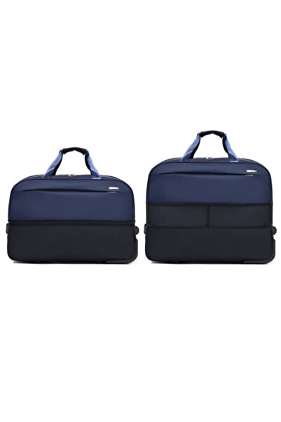 Rovitech Geantă de călătorie extensibilă cu roți, poliester, 55L, 54 x 33 x 32,5 cm, albastră