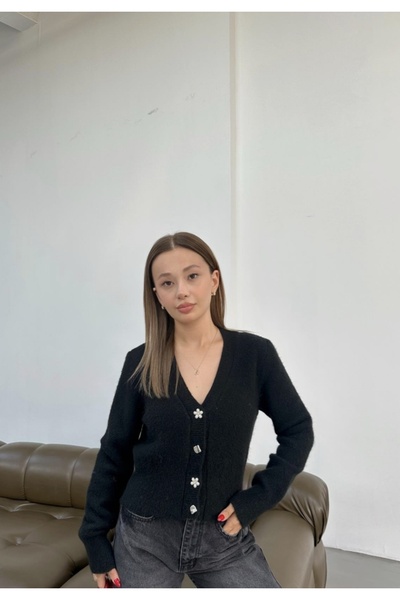 fujya Cardigan Frida cu nasturi asimetrici