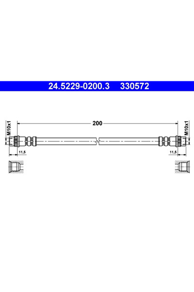 Ate Спирачен маркуч Peugeot 206/207