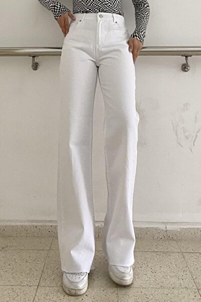 MAKRAS EXCLUSIVE A121163 Τζιν παντελόνι με ψηλόμεσο κορδόνι Boyfriend Loose Fit με φαρδιά πόδια