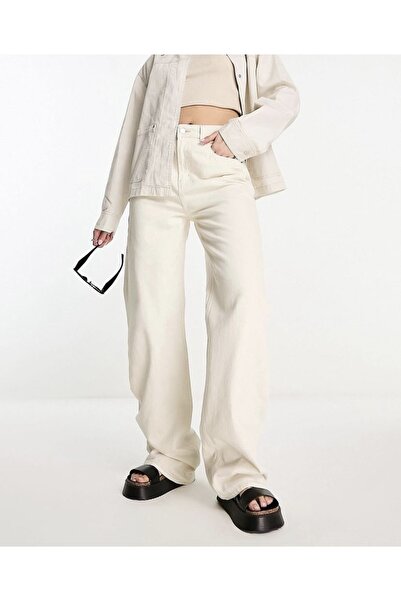 MAKRAS EXCLUSIVE A171834 Women Palazza Jeans High Waist Boyfriend Loose Wide Leg Denim Pants