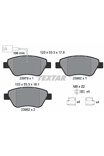 Krieger Комплект спирачни накладки Дискова спирачка Fiat 500/Punto Fiat (Nanj...