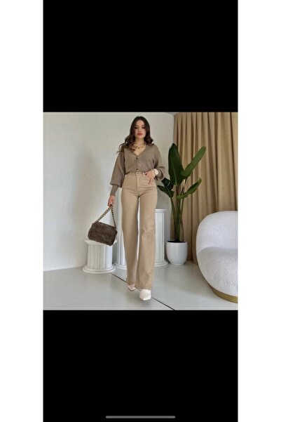 MAKRAS EXCLUSIVE A120314 Γνήσιο τζιν Palazzo ψηλόμεσο τζιν Boyfriend φαρδύ και φαρδύ παντελόνι