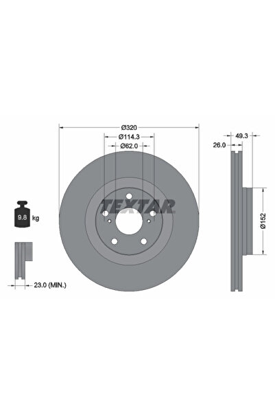 TEXTAR Disc Frana Toyota Avensis/Verso