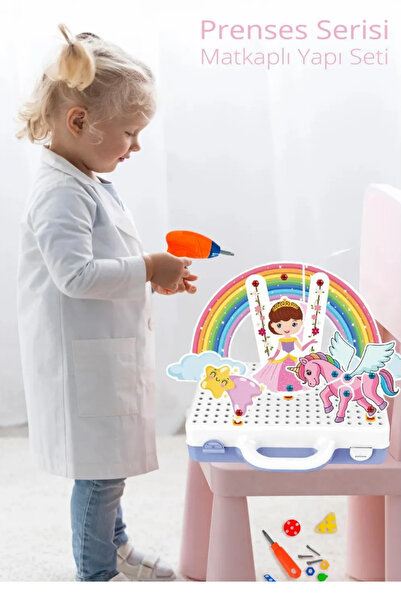 welcomein Toy Educational Activity Mentossori 3D Educational Drill Insert Puzzle Set Unicorn Series