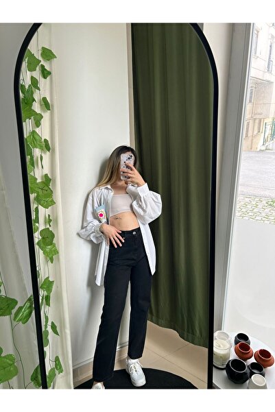 MAKRAS EXCLUSIVE A134254 Women's Jeans High Waist Mom Jeans Slim Fit Jeans