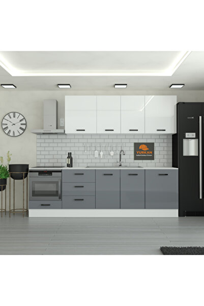 Yurkan 260 cm Mutfak Dolabı MDF Kapak Tezgah Dahil YRKN260 98