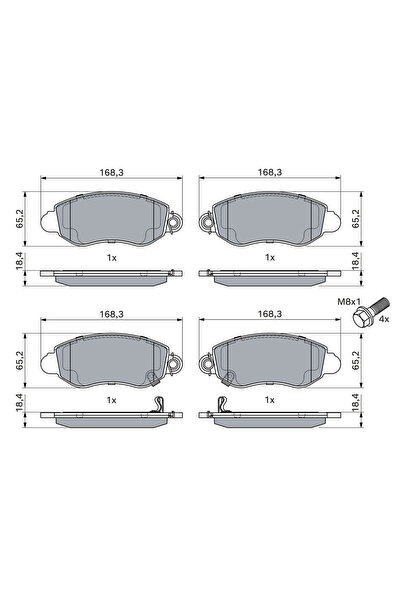 Bosch Комплект спирачни накладки за дискови спирачки Ford Transit Bus/Transit...