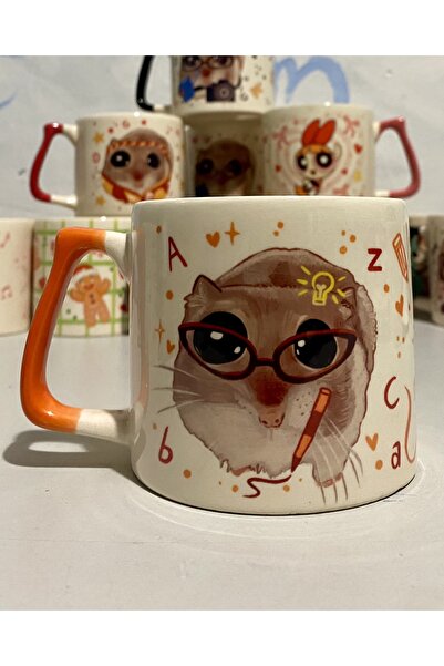 westartic هامستر حزين وحزين - مهنة: كاتب (كاتب) كوب قهوة