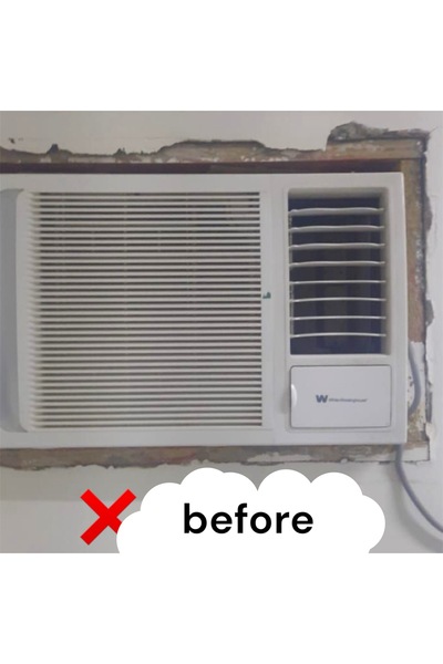 BHNS White plastic window air conditioner frame, window air conditioner frames, insect-proof window air conditioner frame, easy to disassemble and install