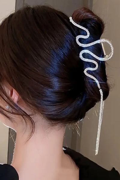 CAŞ DEKORASYON Silver Color Metal Latch Clasp with Stone