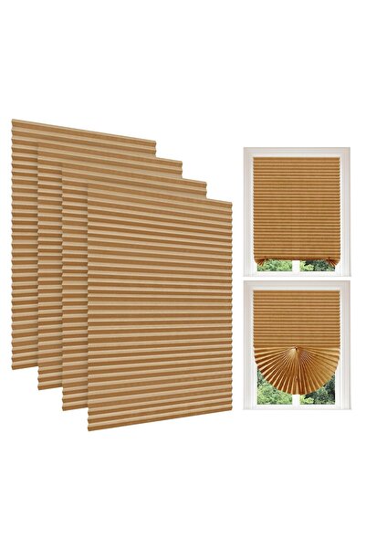 LUXER Set of 4 Self-Adhesive Pleated Blinds, Adjustable, Installation Without...