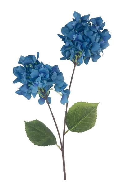 Nettenevime Yapay Çiçek Ortanca 90cm 2Toplu Mavi Koyu Tek Dal Kumaş Çiçek Uzun Dal