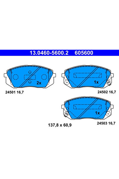 Ate Set Placute Frana Frana Disc Hyundai IX35 Kia Cadenza 1/Carens 3 Microbus...