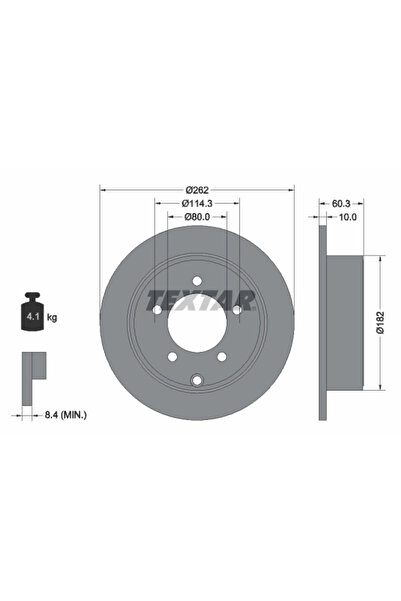 TEXTAR Disc Frana Chrysler 200/Sebring Chrysler (Bbdc) Sebring