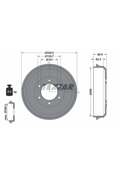 TEXTAR Спирачен барабан Chevrolet D-Max 1 Holden Colorado Pick-up/Colorado Pl...