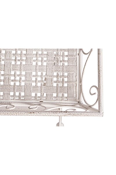 Bizzotto Foldable White Patinated Wrought Iron Table 63x40x60 cm