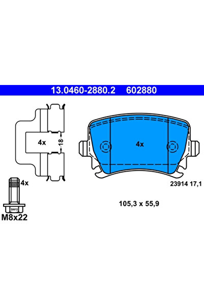 Ate Set Placute Frana Frana Disc Audi A3/Tt Seat Alhambra/Leon 1998-2022