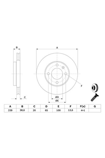 Bosch Set Discuri Frana Audi 80 B1 Limuzina/80 B2 Limuzina/Coupe B2 Vw Golf 2...