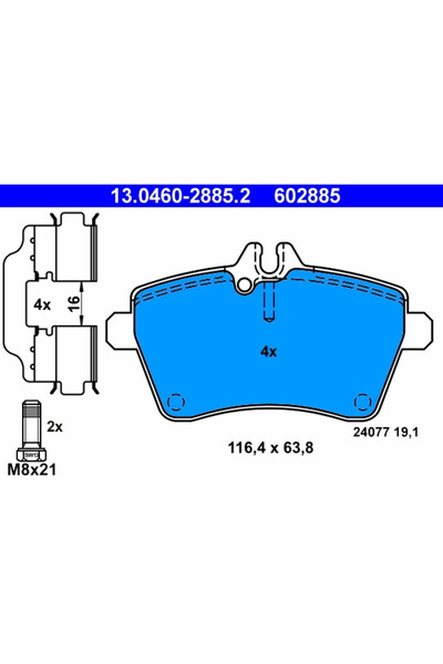 Ate Set Placute Frana Frana Disc Mercedes-Benz A-Class