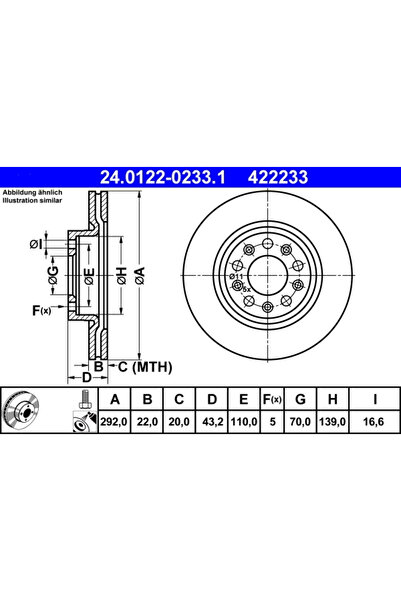 Ate Disc Frana Alfa Romeo 159/Brera/Spider