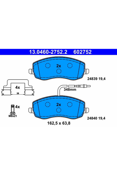 Ate Комплект спирачни накладки за дискови спирачки Citroen C8 Fiat Ulysse