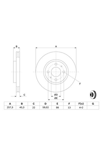Bosch Disc Frana Alfa Romeo 145/146/155 Citroen Nemo Microbus