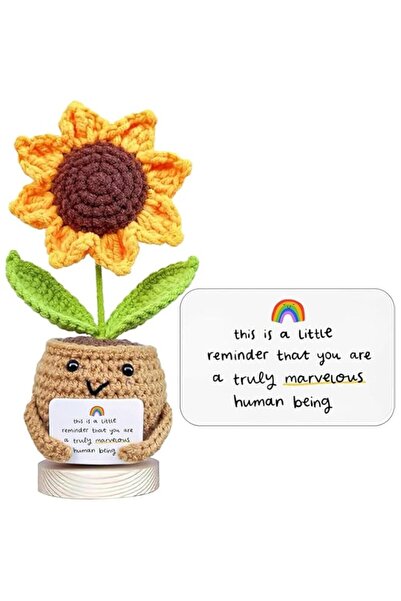 Generic Positive Sunflower Doll Crochet with Card - This is A Little Reminder...