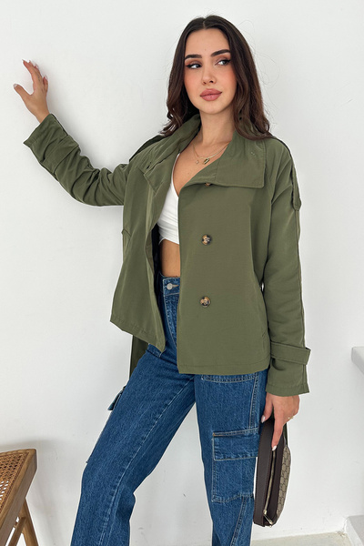 Noa Noa Women's Lined Belted Buttoned Trench Coat – Elegant & Powerful Style