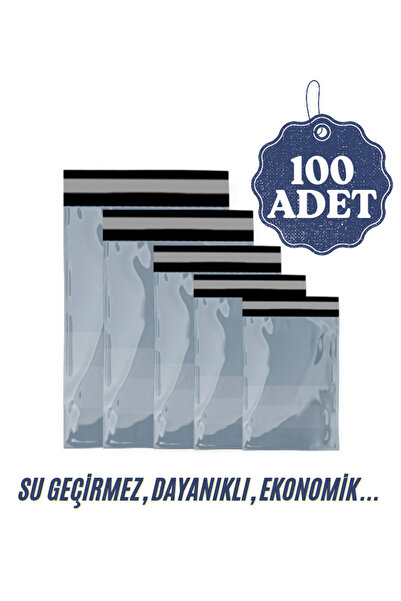 erfaplastik 35x45+5 cm Cepli Gri Kargo Poşeti – 100 Adet – Kendinden Yapışkanlı E-Ticaret Gönderim Poşeti
