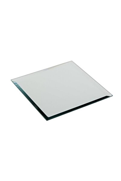 DavidaHome Suport patrat pentru lumanari, tip farfurie, 20x20 cm, oglinda