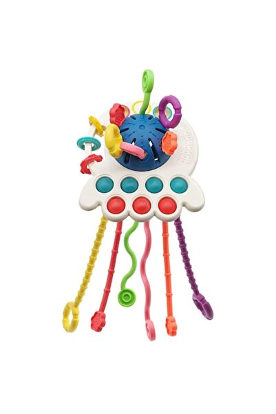 OEM Jucarie Montessori senzoriala 4 in 1, dentitie pentru bebelusi, 18 luni+, multicolor