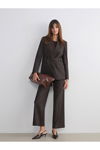 LC Waikiki Pantaloni plisați pentru femei, cu dungi, cu potrivire lejeră