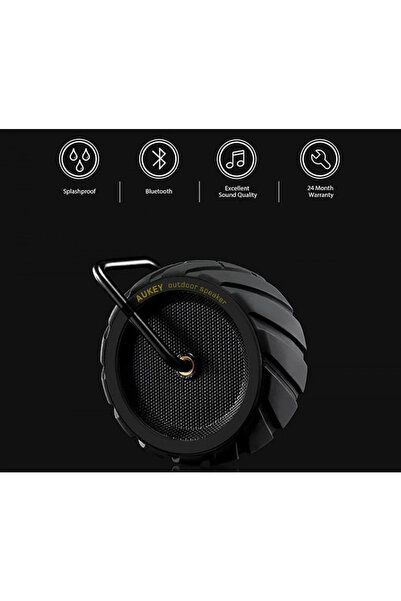 AUKEY OKI Wheel-Shaped Waterproof and Shockproof Bluetooth Speaker - Black