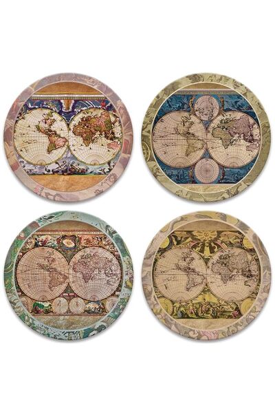 Generic Brand CoasterStone Absorbent Stone Coasters Vintage Old World Maps, T...