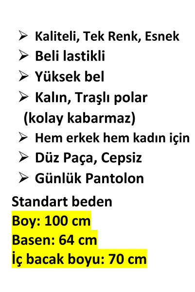 anne moda ankara Kışlık, Çok Kalın, Standart Beden, UNİSEX, Düz Paça Traşlı Polar, pantolon