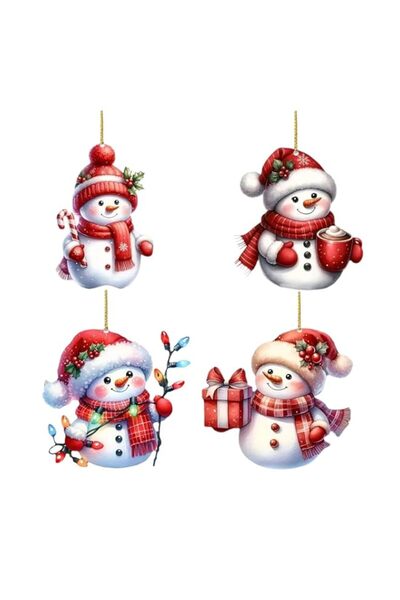 Generic Brand 4 Pcs Small Snowman Christmas Ornaments, Acrylic Mini Xmas Tree...